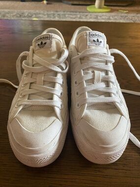 adidas Off-White Canvas Low-Top Sneakers